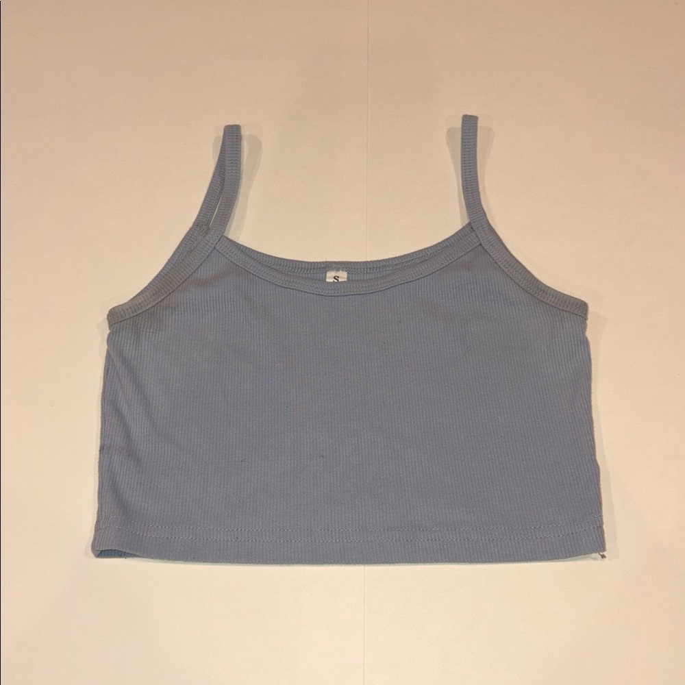 SHEIN Light Blue Ribbed Sports Bra